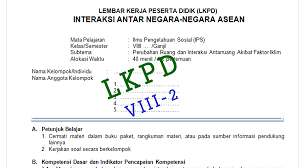 Lkpd Perubahan Ruang Dan Interaksi Antarruang Akibat Faktor Iklim Kelas 8