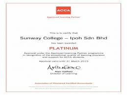 The acca or the association of chartered certified accountants (acca) is an accountancy body in the united kingdom which offers a chartered certified accountant acca course is not a theory course. Stories Of Success Sunway College Ipoh