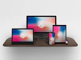 Five Smart Objects Including Apple Watch Ipad Iphone Macbook And Imac Combined In One Psd File This Mockup Is Perfect Ipad Mockup Web Design Freebies Imac