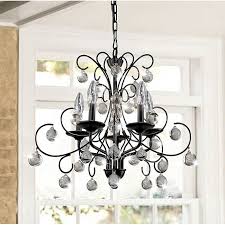 Black Iron And Crystal Chandelier Messina 5 Light Wrought Iron And Crystal Chandelier Wrought Iron And Crystal Chandelier Black Crystal Chandelier Chandelier Wrought Iron