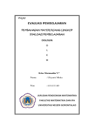 Obyek dan subyek evaluasi pendidikan. Ruang Lingkup Evaluasi Pembelajaran Ulin Docx