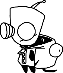 Invader Zim Gir Outline 2 By Michael J Caboose On Deviantart
