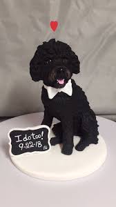 Wedding Cakes Videos Wedding Cakes Weddingcakes Sweet Black Poodle Wedding Cake Topper Hand Sculpted From Polymer Cla In 2020 Dog Cake Topper Fondant Dog Dog Cakes