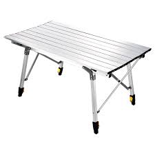 Sanny Camping Folding Table Lightweight Roll Up Table Portable Foldable Camp Tables Aluminum Height Adjustable For In In 2020 Camping Table Aluminum Table Patio Picnic