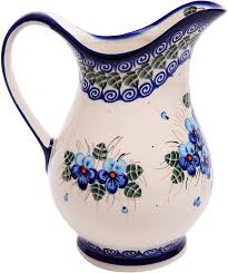 New listingpolish boleslawiec teapot, coffee pot, peacock pattern. Polish Pottery Ceramika Boleslawiec 0204 162 Pitcher K 4 1 4 Cups Royal Blue Patterns With Blue Polish Pottery Polish Pottery Boleslawiec Polish Stoneware