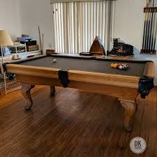 These cloth options are available on most pool tables. Finished Recushioning This 7 Foot Artisan Pool Table In Irvine Charcoal Felt We Originally Moved This Table Last Week From Garden Grove Pool Table Table Pool