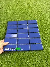 Gạch Mosaic Chữ Nhật Màu Xanh Dương Bóng