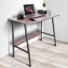 Amazon Com Viewee Laptop Study Table 39 Computer Writing Desk Home Office Desk With Wood Block Support In 2020 Home Office Desks Simple Computer Desk Student Desks