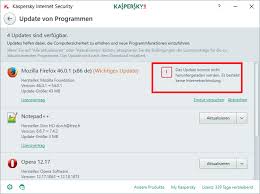 Starten Der Suche Und Installation Von Updates Fur Programme In Kaspersky Internet Security 2018