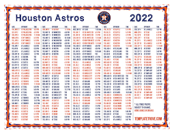 Astros Schedule Printable