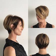 Which of these styles do you like best? Short Blonde Highlighted Bob With Stacked Layers And Long Side Swept Bangs The Latest Hairstyles For Men And Women 2020 Hairstyleology