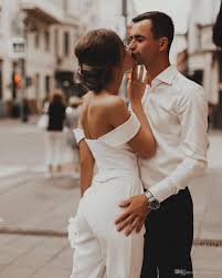 Our expansive selection features a dress to complement any wedding venue or theme. Discount Beach Jumpsuits Wedding Dresses Off The Shoulder Country Bohemian 2019 Wedding Dress Bridal Gown Wedding Jumpsuit Civil Wedding Dresses Civil Wedding