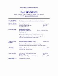 Resume Examples For Highschool Students Inspirational High School Student Resume Objective Exampl High School Resume Template High School Resume Student Resume