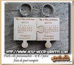 Porte Cles Personnalise Bois En Forme De Puzzle Pour Leur 5 Ans De Marige 5 Ans De Mariage Noces De Bois Porte Cle