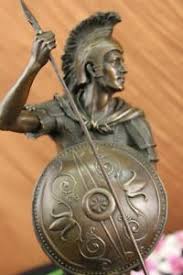 Copy of ancient helmet of roman legionnaire. Usa Ornaments Of Ancient Roman Soldier Statue Bronze Sculpture Warrior Spear Nr Ebay