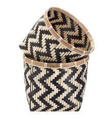 A Set Of Two Woven Baskets With Style The Graphic Chevron Pattern Means These Storage Solutions Hold Their Own On Sainsburys Home Spring Interiors Sainsburys