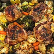 Crispy Chicken Thigh Sheet Pan Meal Sheet Pan Recipes Crispy Chicken Thighs Crispy Chicken