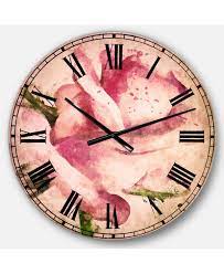 Designart Floral Oversized Round Metal Wall Clock Reviews Clocks Home Decor Macy S Metal Wall Clock Traditional Wall Clocks Wall Clock