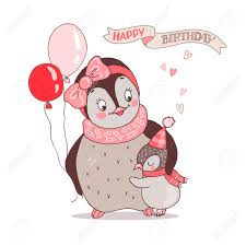 Cute Baby Penguin Hugging His Mom The Phrase On A Ribbon Happy Royalty Free Cliparts Vectors And Stock Illustration Image 88271043 Download a happy birthday image to celebrate your loved one. cute baby penguin hugging his mom the phrase on a ribbon happy