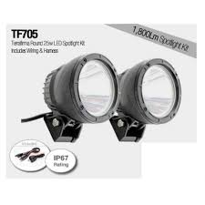 Paire De Phares A Led Longue Portee Ronds 25 W Terrafirma Tf705