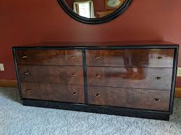 Browse thousands of designer pieces and make an offer today! Henredon Scene Three 5 Piece Bedroom Set Black Lacquer Etsy Walnut Burl 5 Piece Bedroom Set California King Headboard