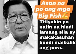 Asan α po ang mga Big Fish Titiyakin po natin na hindi lamang sila ay  makakasuhan kundi maibalik ang pera.