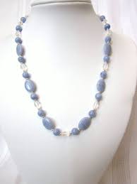 Blue Lace Agate Necklace Beaded Agate Necklace Blue Lace Agate Necklace Stone Bead Jewelry