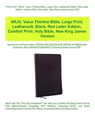 If you try one verse bible app, you can experience the small but great habit easily, you can read the bible easily at anytime and. R E A D Nkjv Value Thinline Bible Large Print Leathersoft Black Red Letter Edition Comfort Print Holy Bible New King James Version Pdf