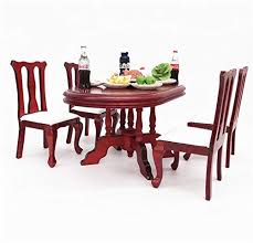 See more ideas about red dining room, dining, decor. Eatingbiting R 1 12 Dollhouse Miniature Furniture Red Wooden Dining Table Chairs 5pcs Set 1 Table And 4 Chair Wooden Creative Handcraft Gift For Boys Girls Perfect For Interior Model Buy Online At Best