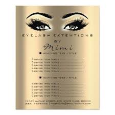 Makeup Artist Beauty Salon Lashes Flyer Price Gold Zazzle Com Beauty Salon Eyelash Extentions Lashes