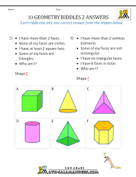 Problem solving, logic games and number puzzles kids love to play. Free Geometry Worksheets 2nd Grade Geometry Riddles