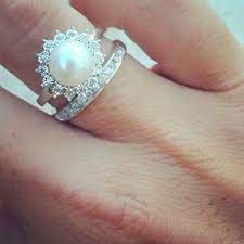 Wouldn T Want This As An Engagement Ring But I D Still Like To Have It For A Special Occa Pearl Wedding Ring Pearl Engagement Ring Traditional Engagement Rings