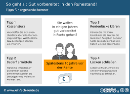 Wer mit 63 jahren in rente gehen möchte muss mindestens 35 jahre wartezeit in seinem versicherungskonto angesammelt haben. Tipps Fur Angehende Rentner Gut Vorbereitet In Den Ruhestand