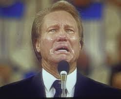A friend and someone who's becoming a mentor in my life sent me this photo  last week. It's Jimmy Swaggart years ago, weeping before his congregation  as he confesses to buying prostitutes,