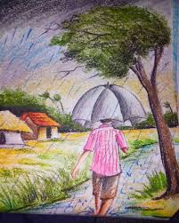 Pin By Matin On Art Drawing Scenery Oil Pastel Drawings Landscape Drawings