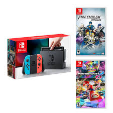 The nintendo switch is a video game console developed by nintendo and released worldwide in most regions on march 3, 2017. Nintendo Switch Neon Blue Red Joy Con Fire Emblem Warriors Mario Kart 8 Deluxe Only 370 Was 420 Free Shipping Dealing In Deals