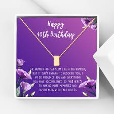 Turning the ripe old age of 40 is a big milestone birthday for anyone and should be celebrated with big parties, plenty of food and drink, and of course fabulous 40th birthday gifts! Anavia Happy 40th Birthday Gift For Her Gift For Mom Motivational Card And Necklace Gift Set Gold Cube Necklace Ships Next Day Walmart Com Walmart Com