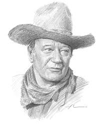 John Wayne Pencil Portrait by Mike Theuer