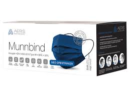 Munnbind i 3 lags bomull med lomme for filter. Aeris Munnbind Kirurg Type Llr Morkebla 50 Stk Forebyggende Farmasiet No