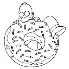 Top 10 Donut Coloring Pages For Your Toddler Donut Coloring Page Simpsons Drawings Cartoon Coloring Pages