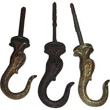 Three Antique Dolphin Ceiling Hooks For Hanging Oil Lamps Ceiling Hooks Oil Lamps Hanging Hooks