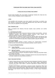 Berisi tentang informasi latar belakang penelitian ruang lingkup masalah tujuan penelitian, hipotesis. Panduan Penyusunan Dan Penulisan Skripsi