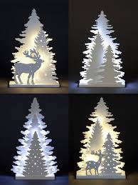 Wooden White Light Up Decorations Christmas Led Ornament Xmas Festive Tree Deer Christmas Tree Decorations Christmas Decorations Tree Christmas Decor Diy