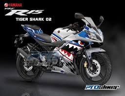 Cat rumah putih tulang merupakan salah satu warna yang saat ini banyak dipilih untuk. Stiker Motor Yzr 15 Warna Putih Biru Gambar Desain Tiger Shark 02 Biru Yamaha Motos Deportivas Movistar