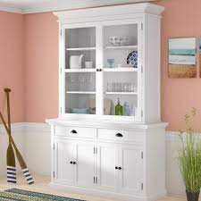 Display product in stately colonial style with this product. Levan Home Solid Wood China Buffet Hutch Cabinet In Gull Grey Furniture Home Kitchen Rayvoltbike Com