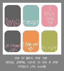 Here is an idea try to use up that box of stash paper you have and incorporate i. Great Ideas For Journal Cards Here And How To Make Your Own Too Digital Project Life Project Life Cards Project Life Scrapbook