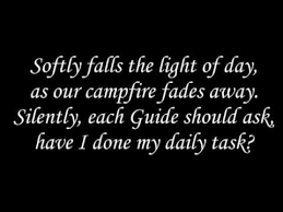 Softly Falls The Light Of Day Lyrics Mpg Here S A Video To Get The Tune This One Is For Girl Guides But Everything Els Girl Scout Songs Camp Songs Songs