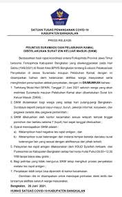 Biasanya, seseorang izin tidak masuk. Satgas Bangkalan Berlakukan Surat Izin Keluar Masuk Untuk Pelintas Suramadu Dan Pelabuhan Kamal Suara Surabaya
