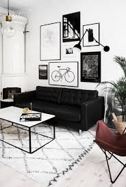 Black And White Graphic Art Over A Couch Black Sofa Living Room White Living Room Decor Living Room White