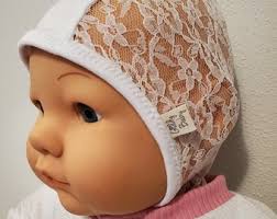 White Lace Baby Pilot Hat-giddy Baby Hat-hat With Ties or Snaps-hearing Aid  Hat, NB-36 Mo Size-white Princess Lace W/brushed Poly Spandex